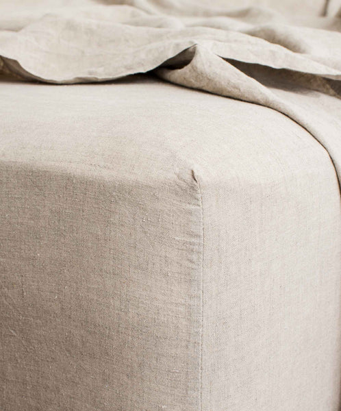 Cultiver Linen Fitted Sheet in Natural